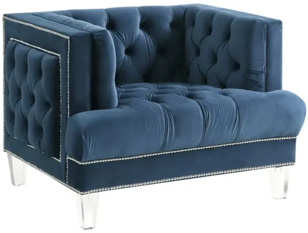 Ansario - Velvet Chair - Blue