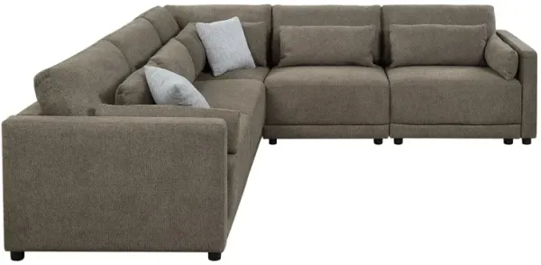 Rylie - Linen 4 Pieces Modular Sectional Sofa With Toss Pillows
