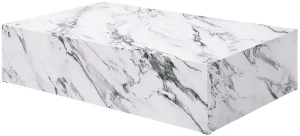 Fritzy - Engineered Stone Coffee Table - White Marble