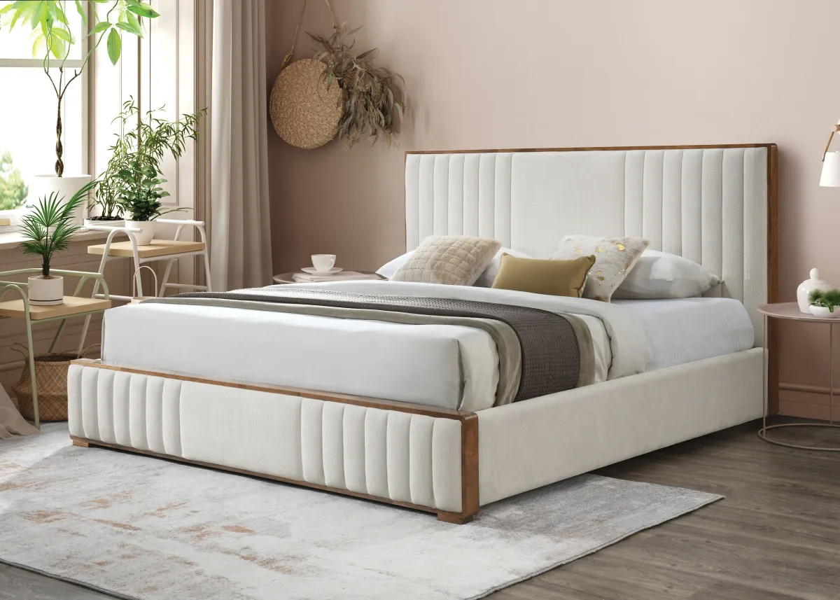 Kaleea - Queen Bed - Beige