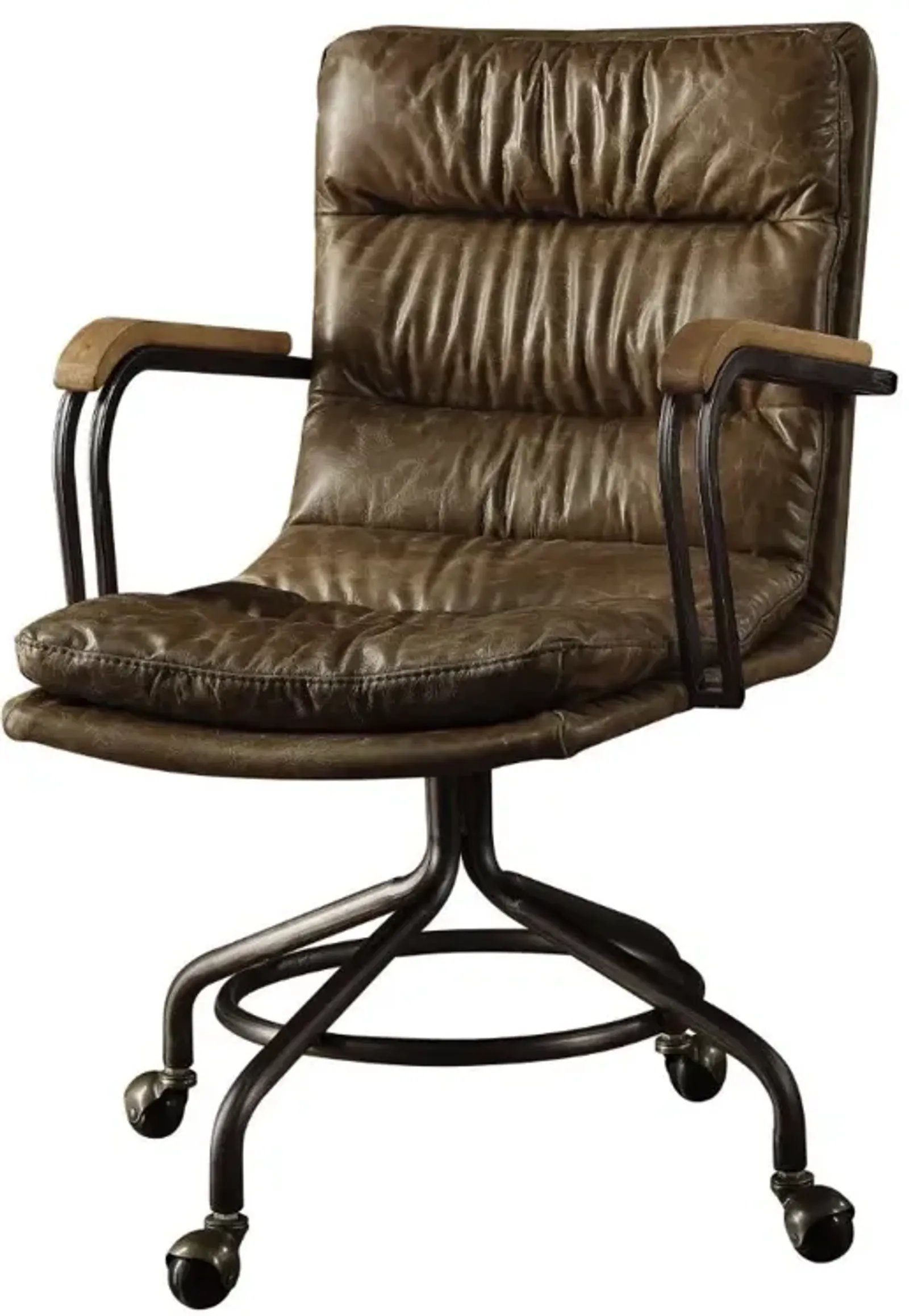 Harith - Vintage Top Grain Leather Office Chair - Brown