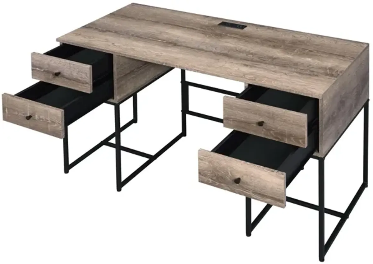 Desirre - Wirting Desk With USB Port - Oak