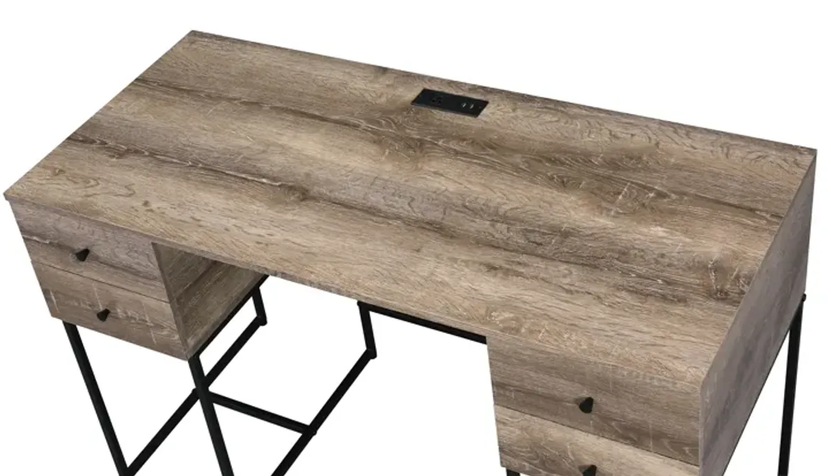 Desirre - Wirting Desk With USB Port - Oak