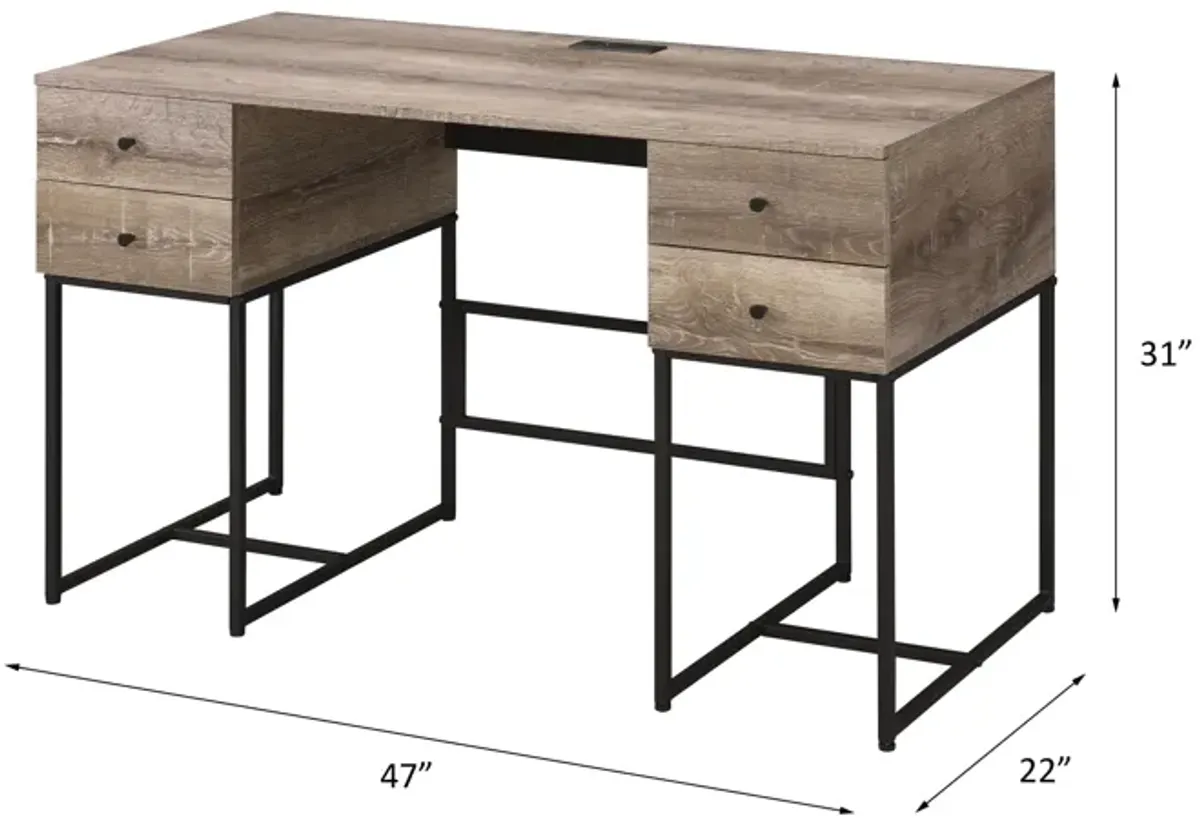 Desirre - Wirting Desk With USB Port - Oak