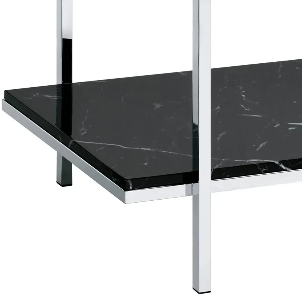 Angwin - Mirrored Faux Marble Console Table - Multi