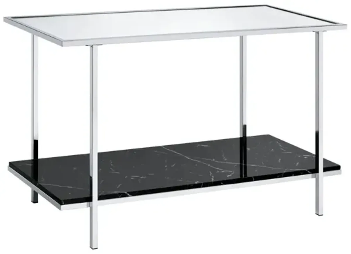 Angwin - Mirrored Faux Marble Console Table - Multi