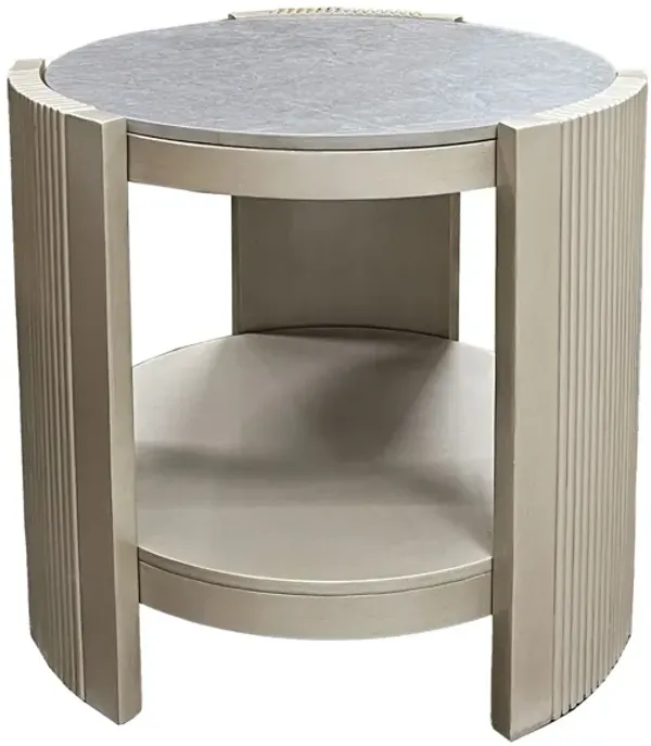 Kasa - Sintered Stone End Table - Champagne