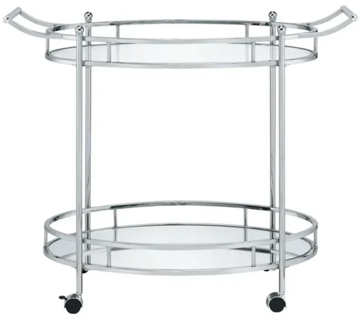 Jinx - Clear Glass Serving Cart - Silver