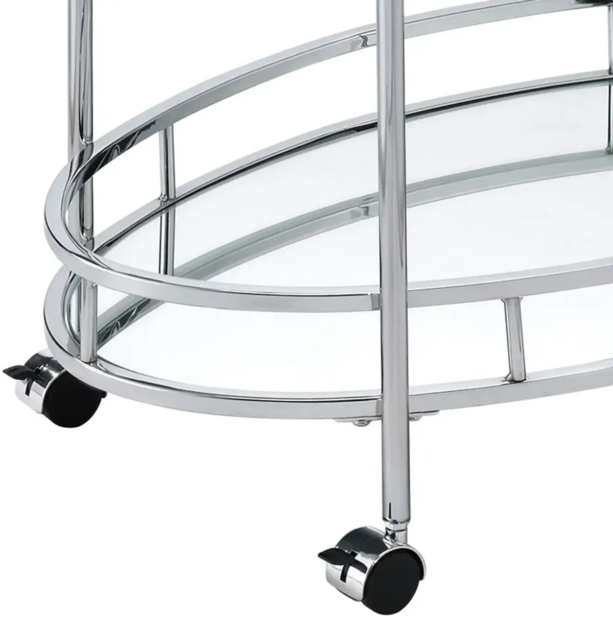 Jinx - Clear Glass Serving Cart - Silver