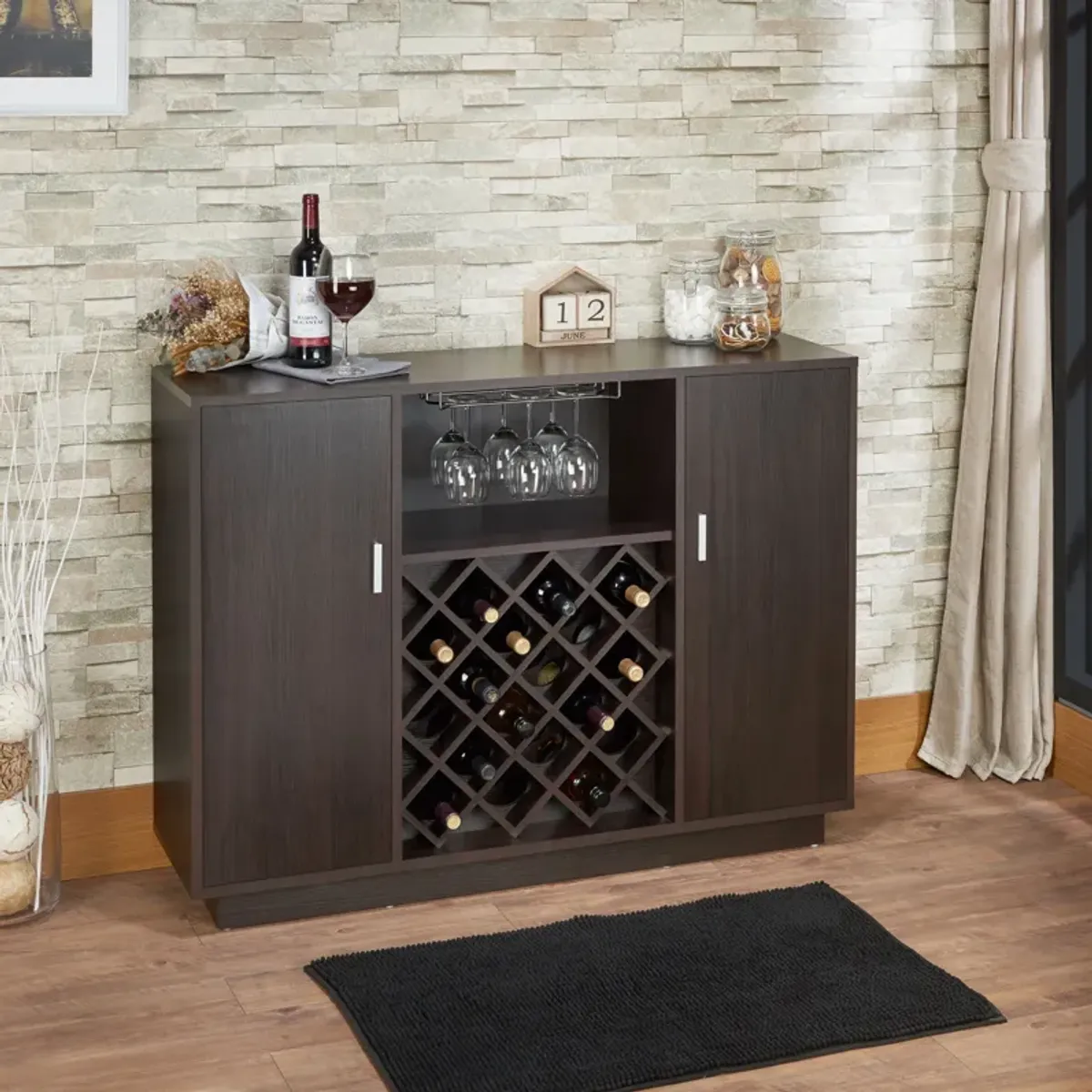 Hazen - Wine Cabinet - Espresso