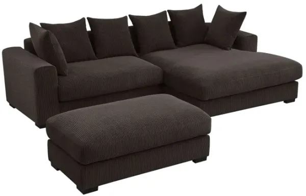 Duke - 4 Piece Upholstered Sectional - Dark Brown