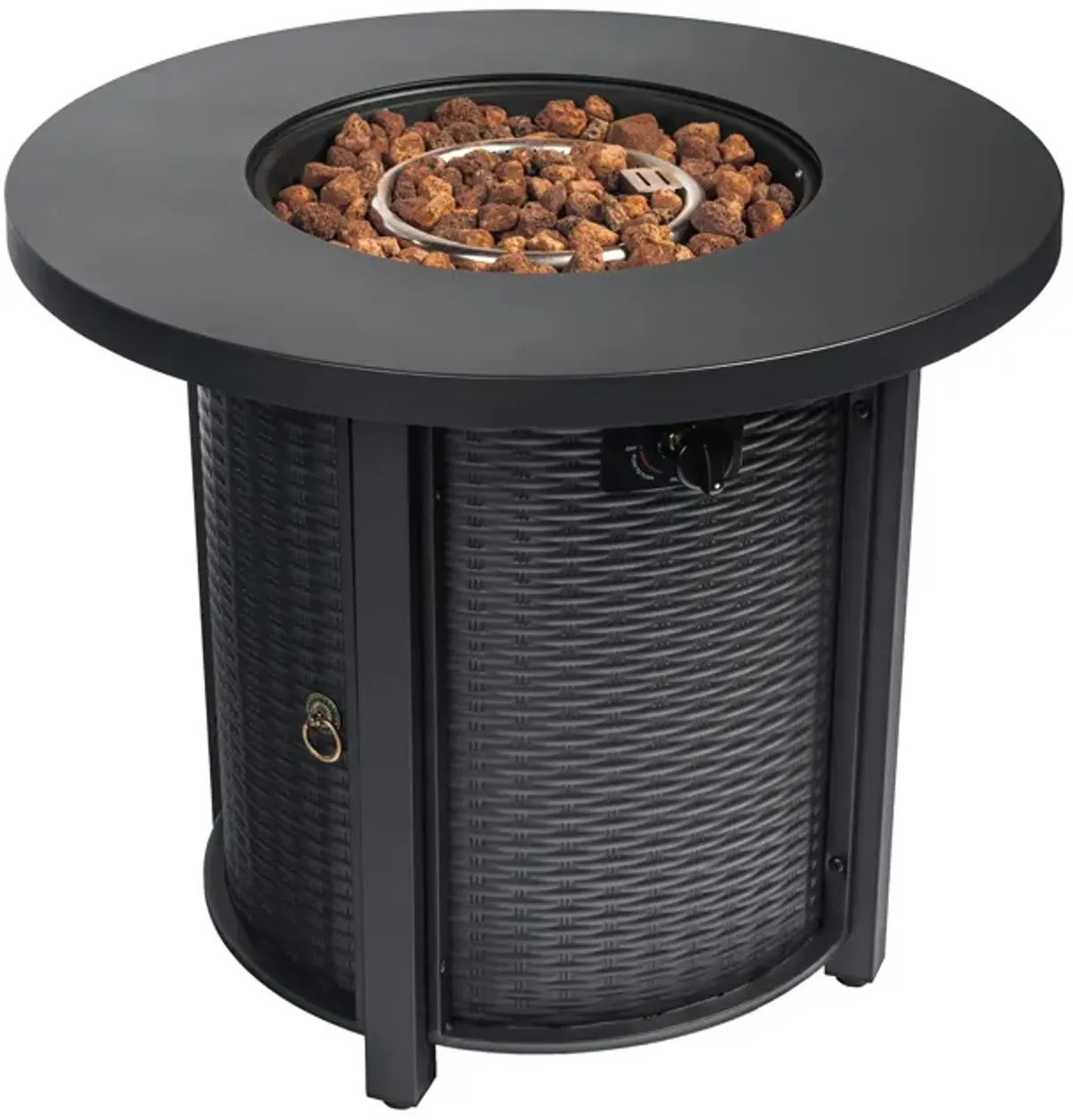 30" Propane Round Fire Table 40000Btu Propane Fire Pit Table - Black