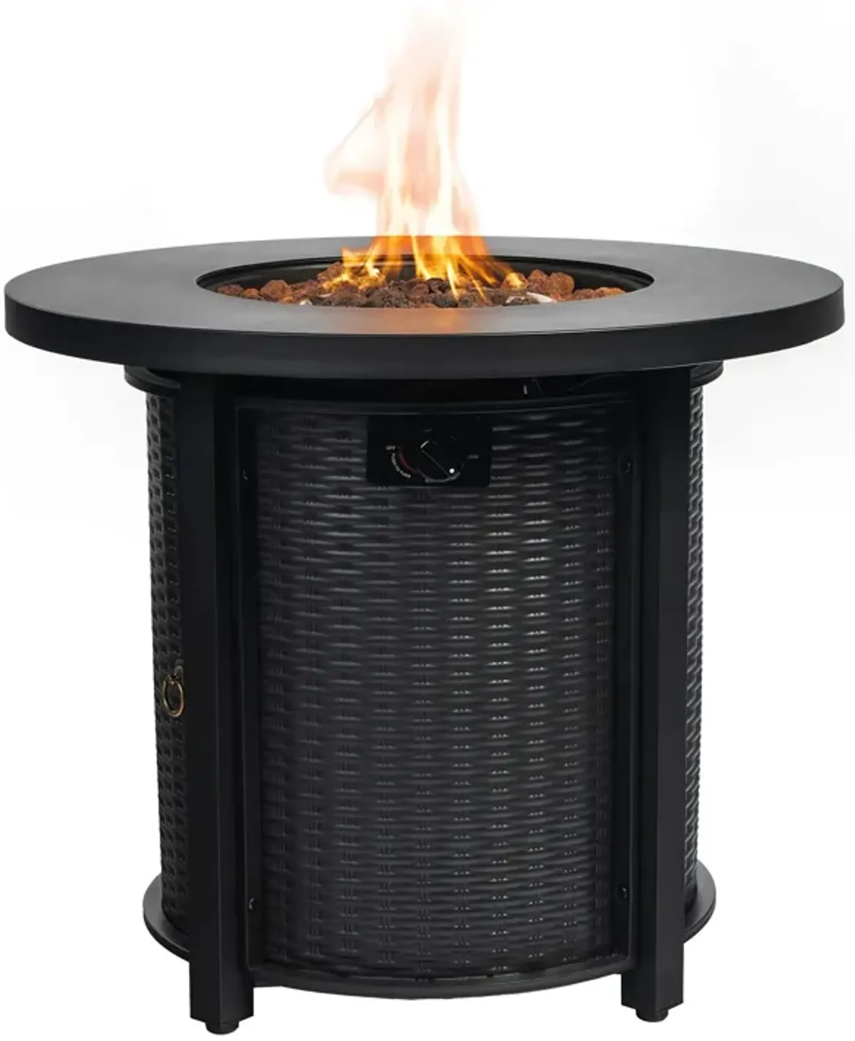 30" Propane Round Fire Table 40000Btu Propane Fire Pit Table - Black