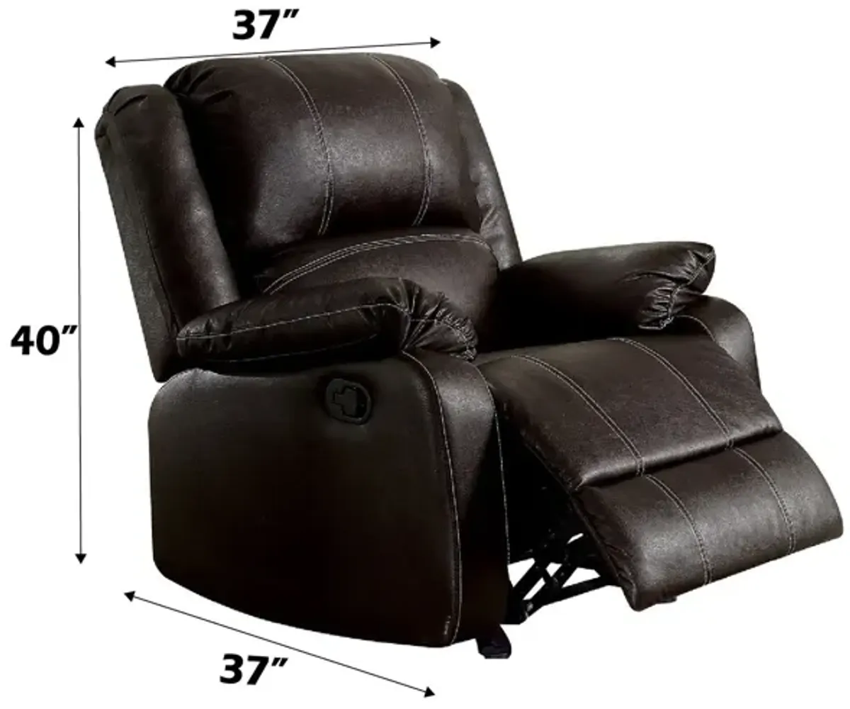 Zuriel - Synthetic Leather 3 Piece Living Room Recliner Set