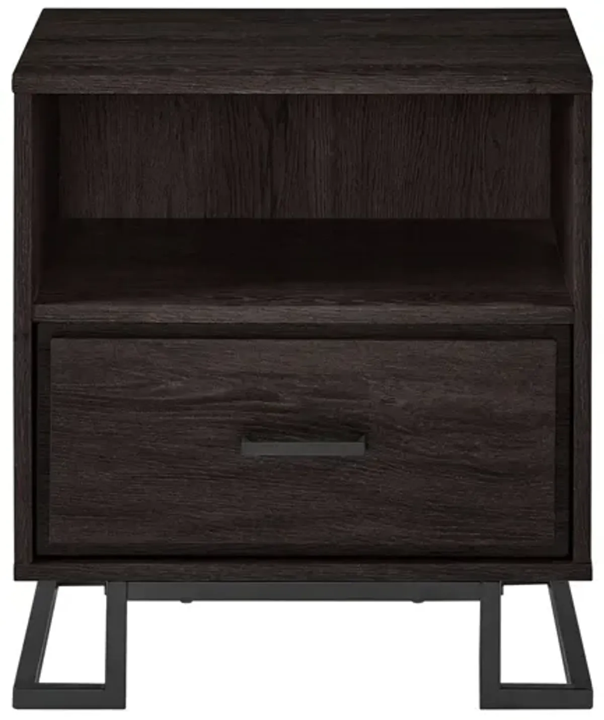 Contemporary 1 Drawer Nightstand - Charcoal