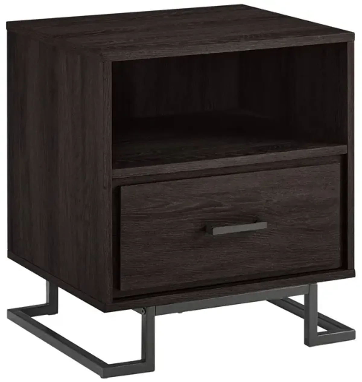 Contemporary 1 Drawer Nightstand - Charcoal