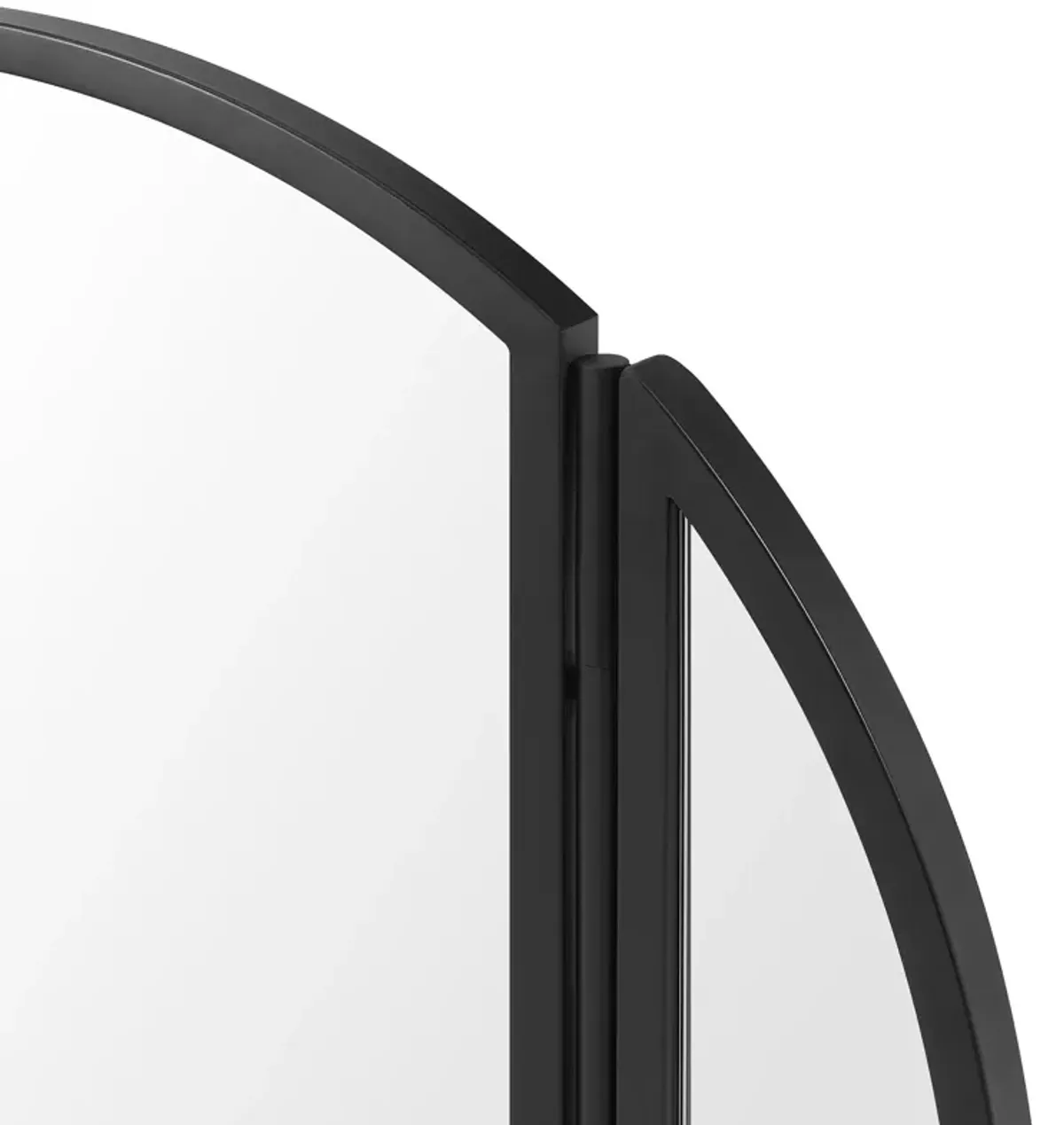 Modern Hinge Round Wall Mirror - Black