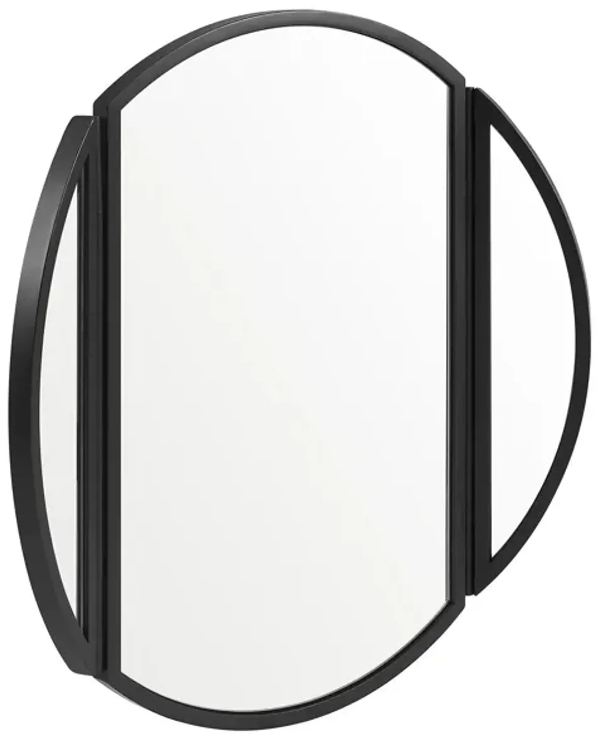 Modern Hinge Round Wall Mirror - Black