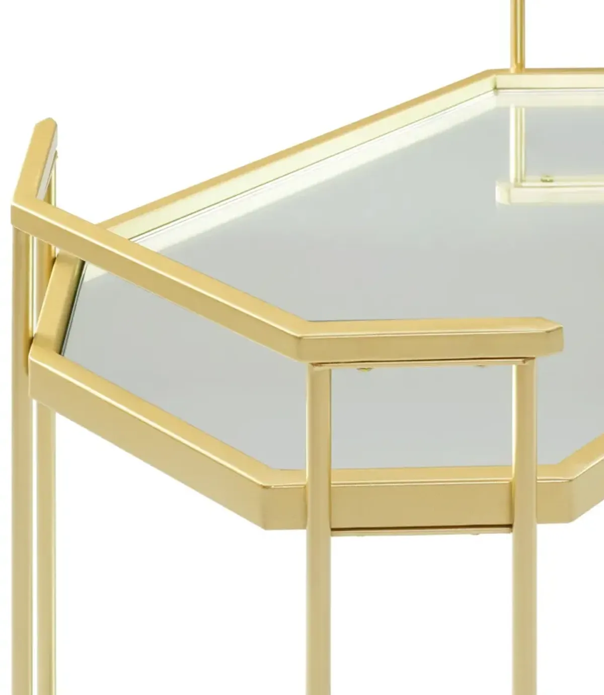 Modern Glam Mirror Top Accent Table - Pale Gold