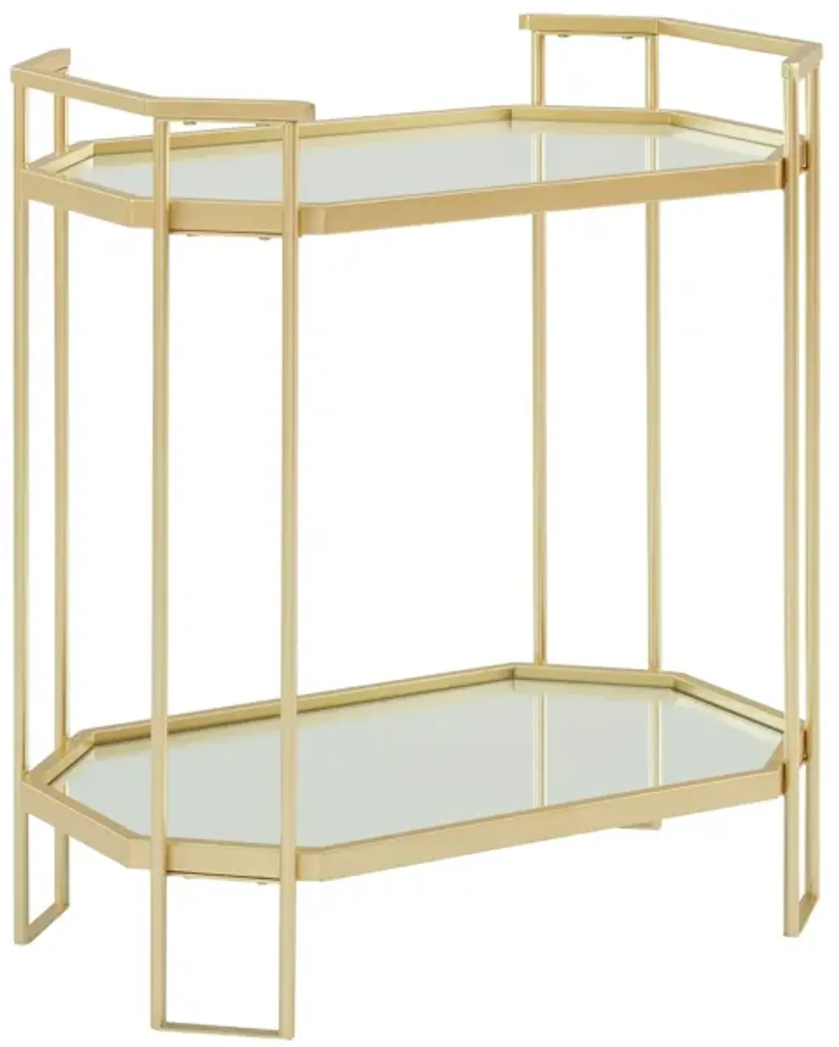 Modern Glam Mirror Top Accent Table - Pale Gold