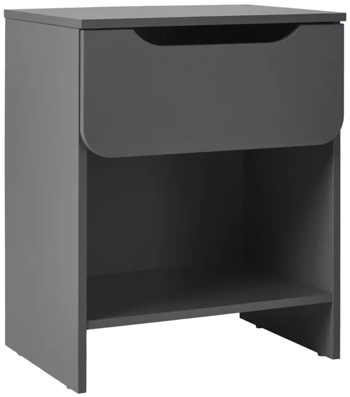 Modern Minimalist 1 Drawer Nightstand With Cubby