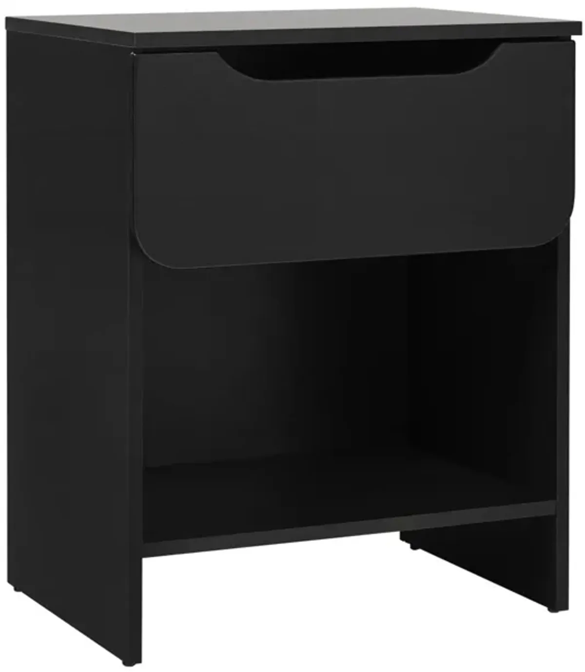 Modern Minimalist 1 Drawer Nightstand With Cubby