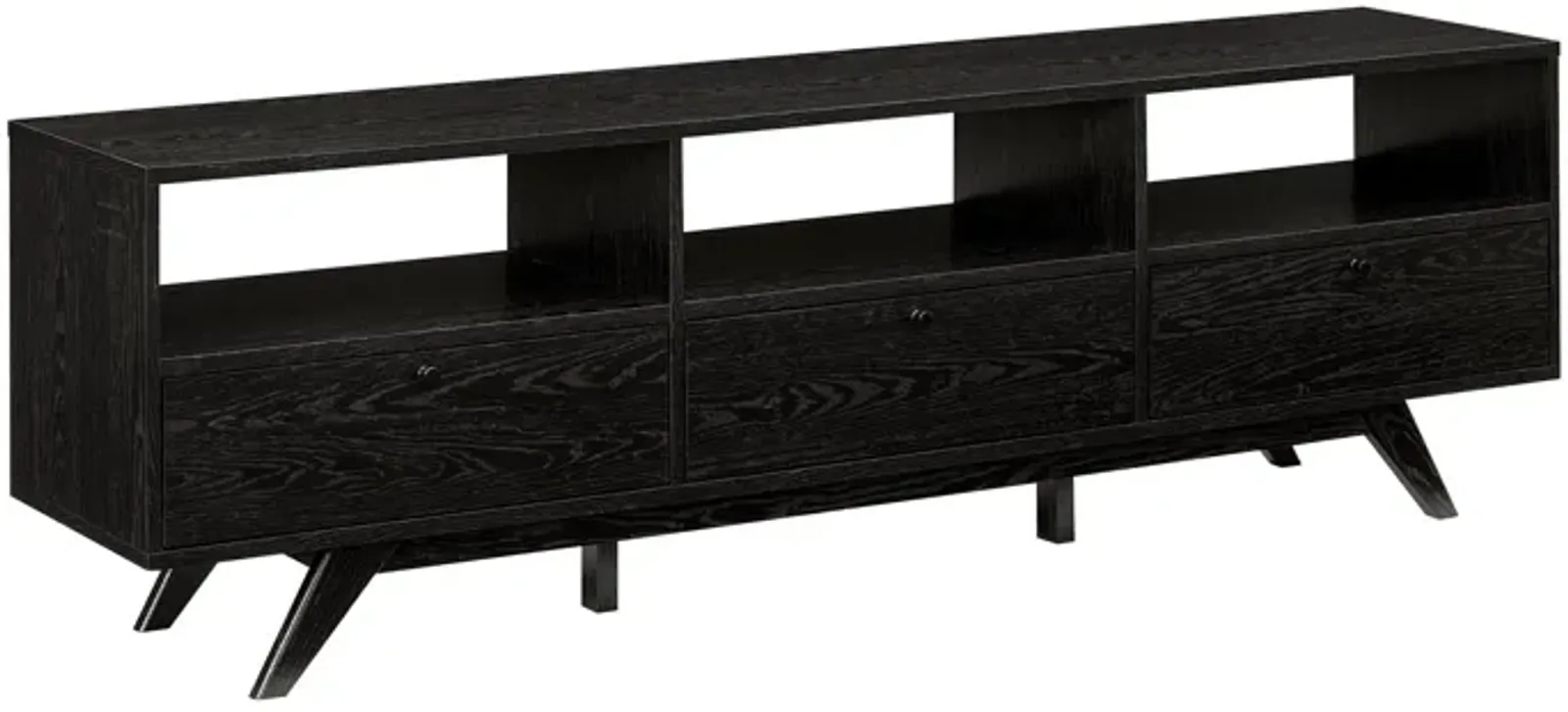 Modern Scandi 3 Door Low Profile TV Stand For TVs Up To 80"