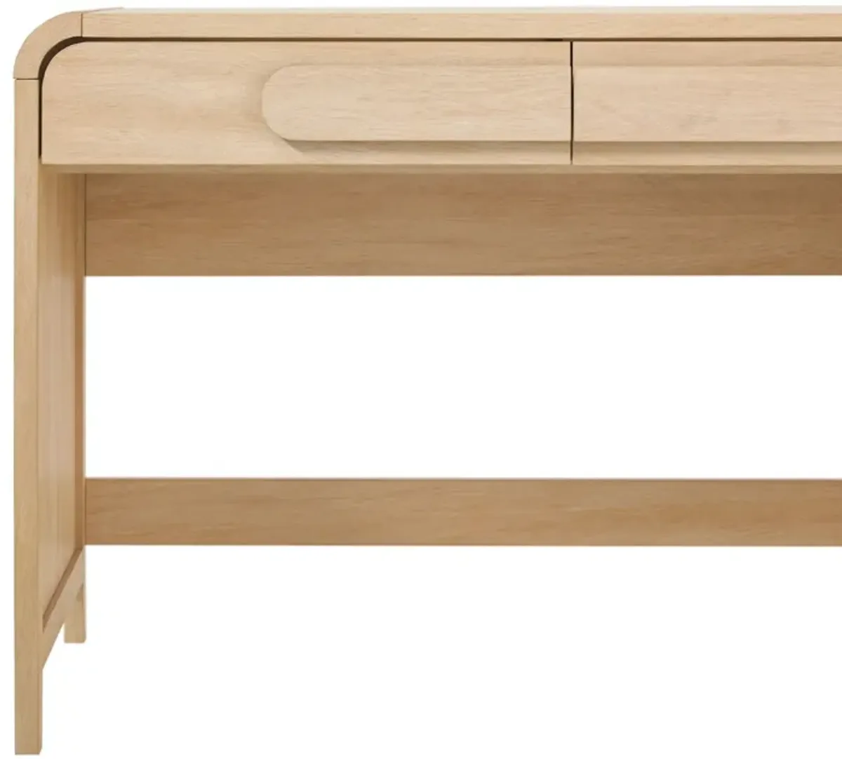 Modern Curved Waterfall Desk With Drawers - Oak