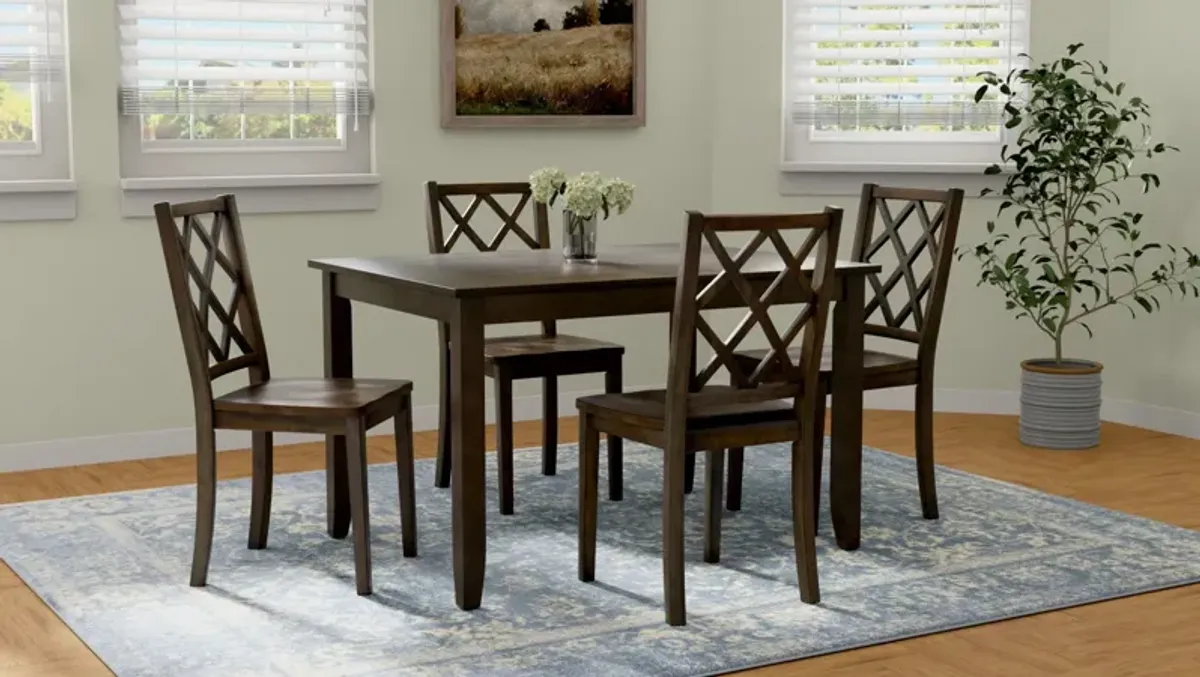 Velvety - 5 Piece Dining Table Set - Brown