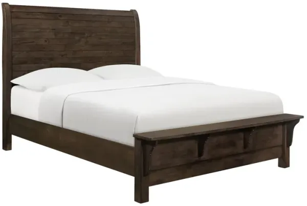 Verna - Queen Sleigh Bed - Brown