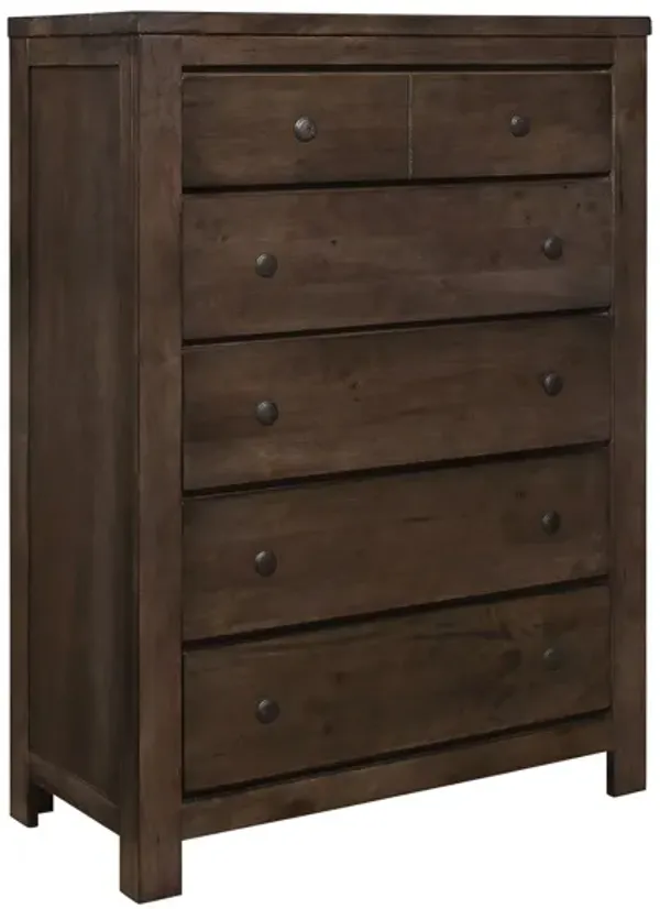 Verna - 5 Drawer Chest - Brown
