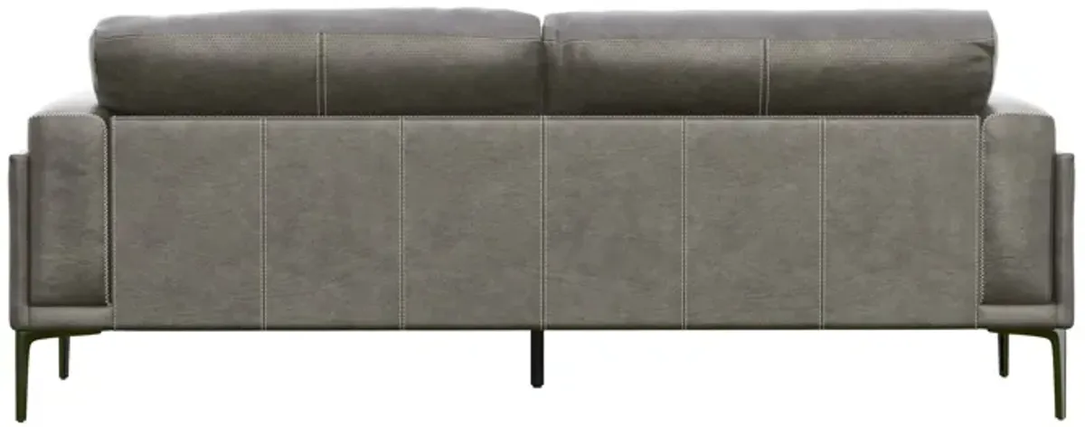 Onyx - Leather Sofa - Gray