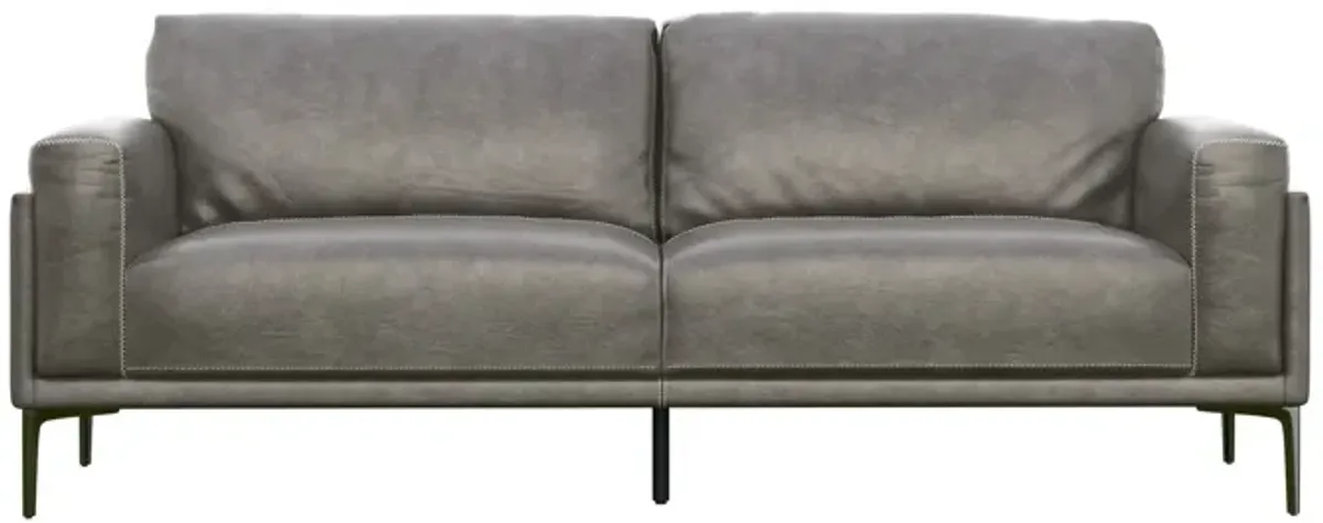 Onyx - Leather Sofa - Gray