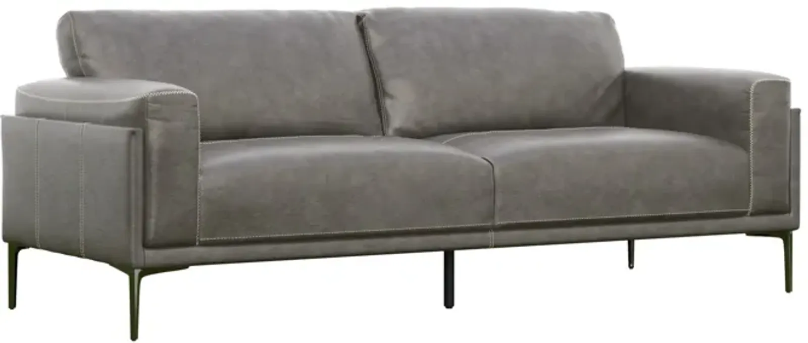 Onyx - Leather Sofa - Gray