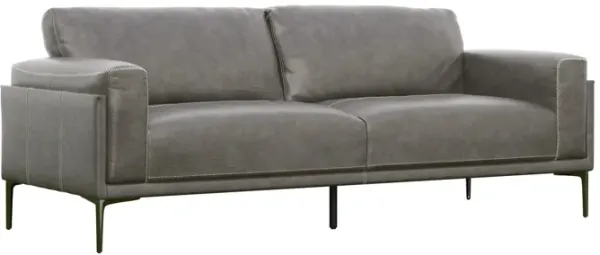 Onyx - Leather Sofa - Gray