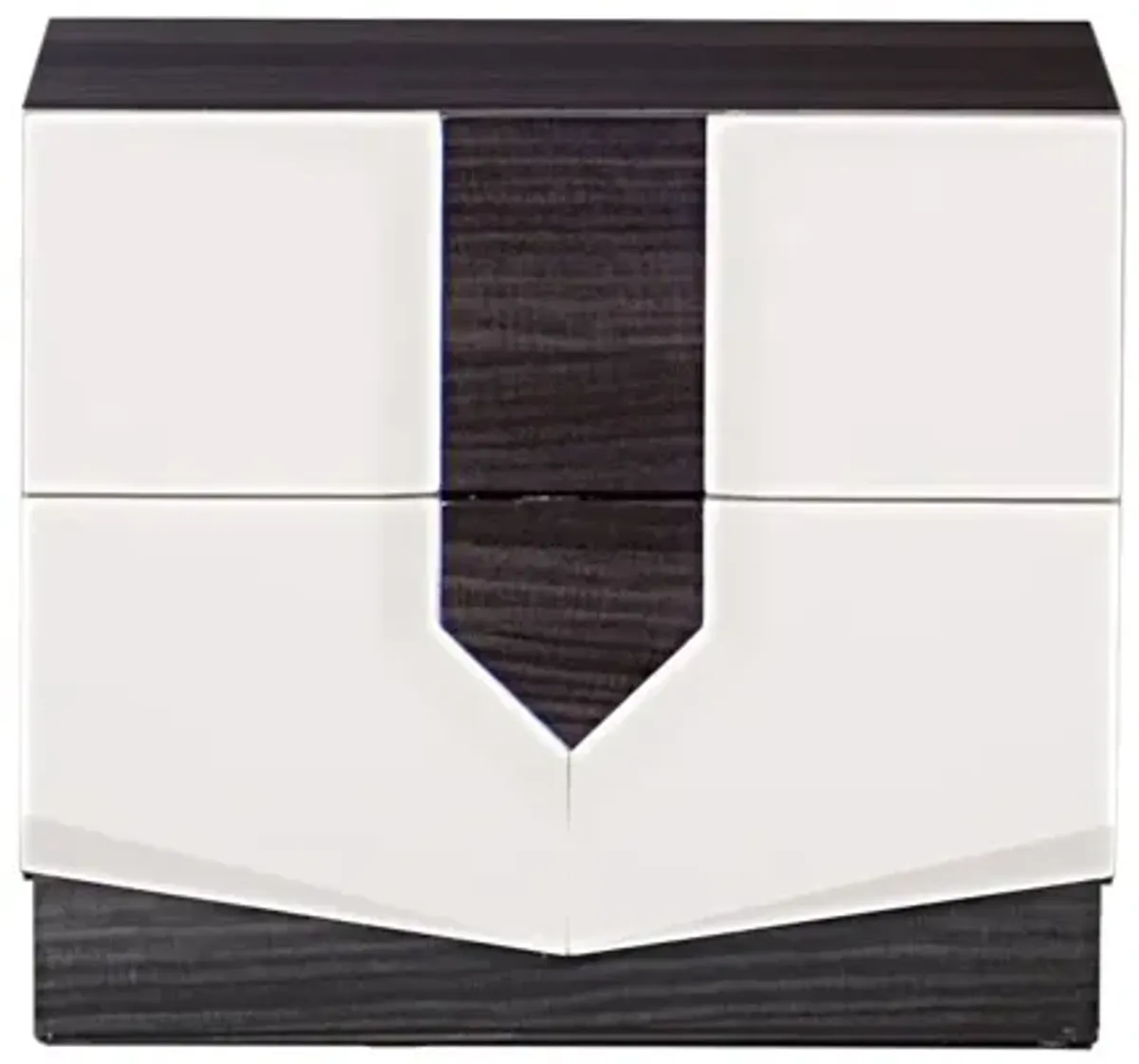 Vios - Zebra High Gloss Nightstand - White