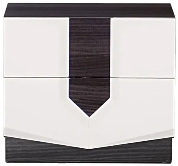 Vios - Zebra High Gloss Nightstand - White