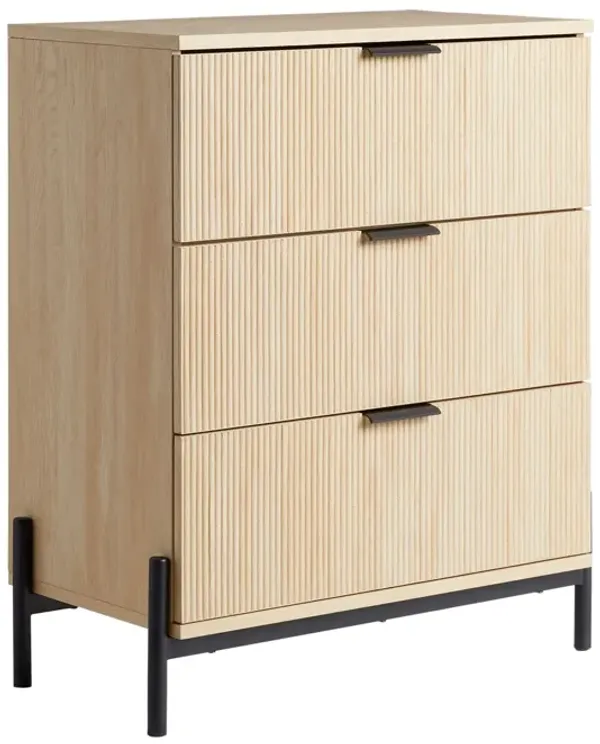 Mid-Century 3 Drawer Chest With Reeded Drawer Fronts