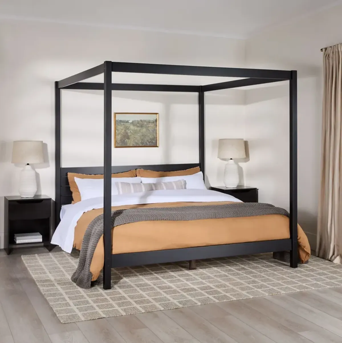 Canopy Bed Frame Modern Minimalist Boho