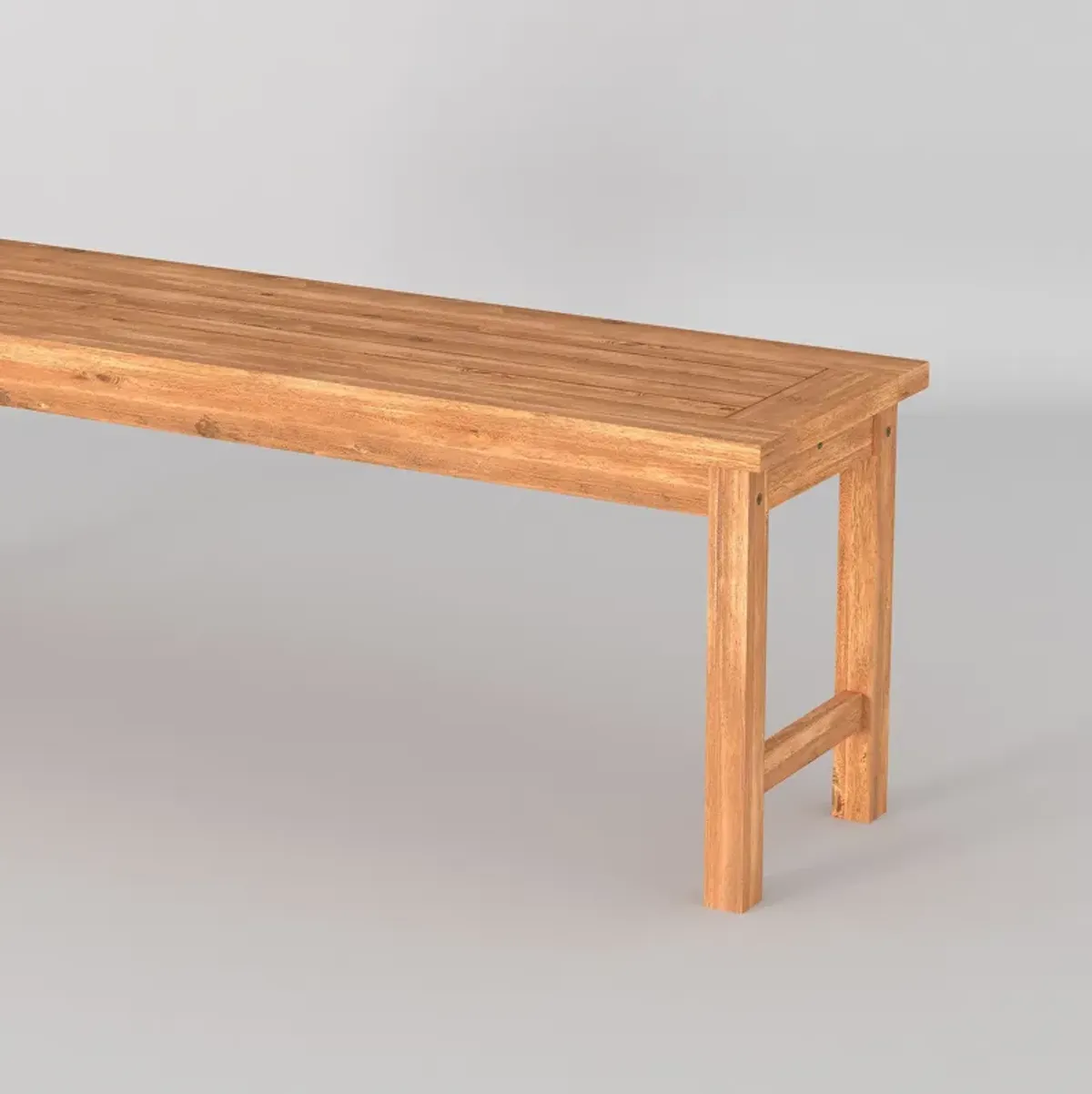 Modern Slat Top Solid Wood Patio Bench