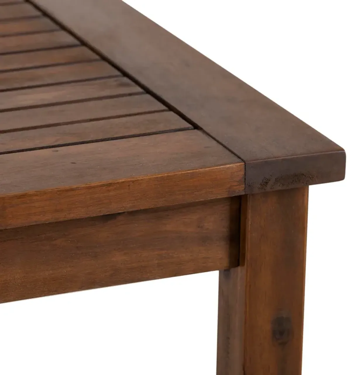 Contemporary Slat Top Acacia Wood Outdoor Dining Table