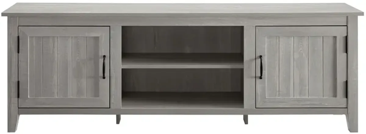 Modern Farmhouse 2 Door Grooved 70" TV Stand For 85" TVs