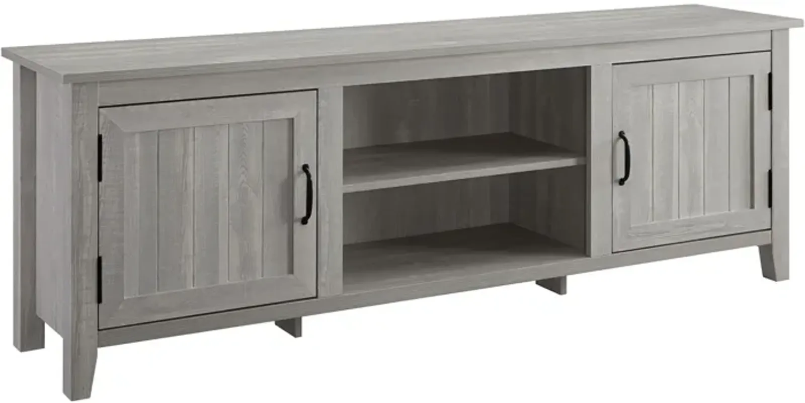 Modern Farmhouse 2 Door Grooved 70" TV Stand For 85" TVs