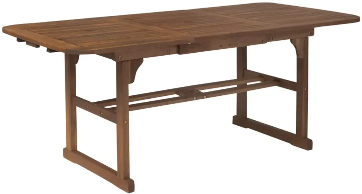 Modern Slat Top Solid Acacia Wood Butterfly Outoor Dining Table