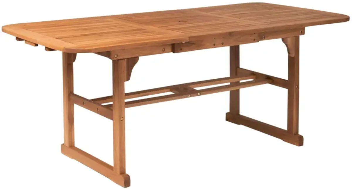 Modern Slat Top Solid Acacia Wood Butterfly Outoor Dining Table