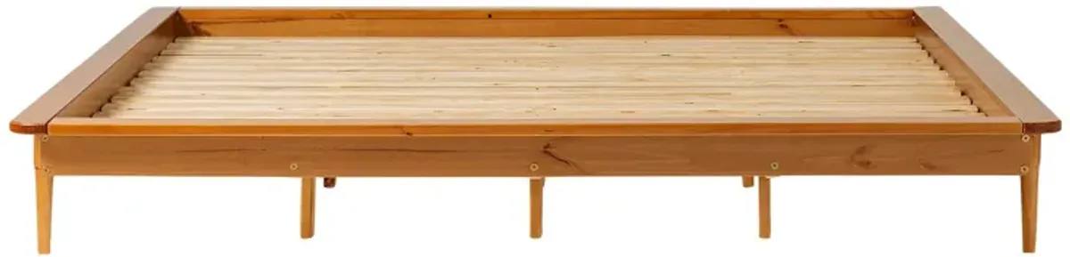 Mid-Century Modern Solid Wood Platform Bed Frame