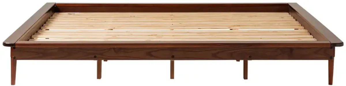 Mid-Century Modern Solid Wood Platform Bed Frame