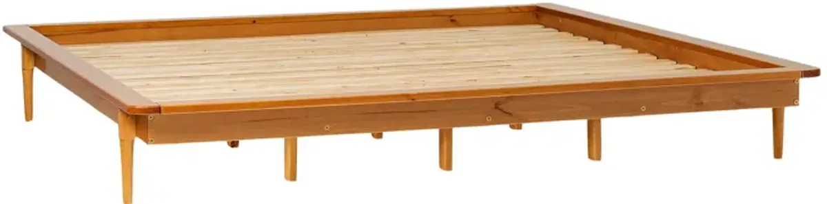 Mid-Century Modern Solid Wood Platform Bed Frame