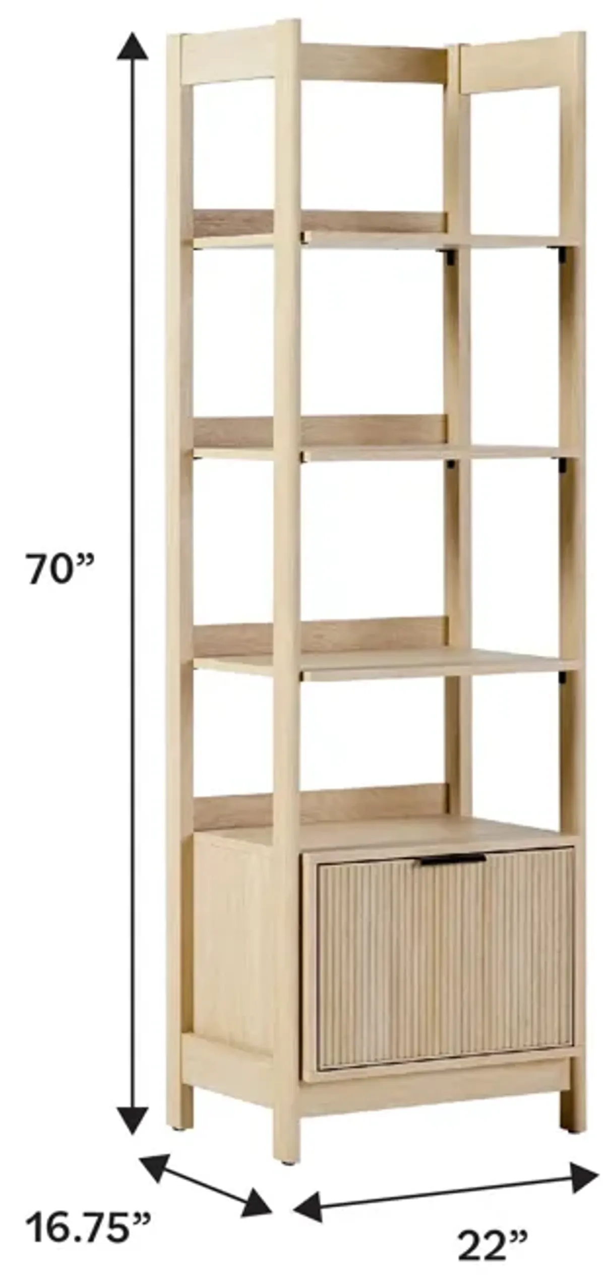 Transitional Narrow Bookshelf With Drawer On Bottom