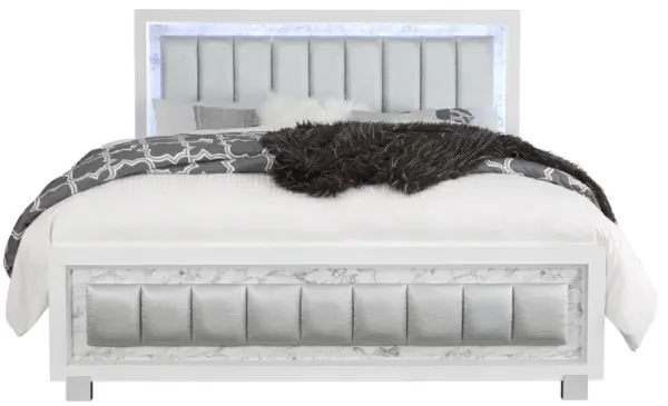 Skye - Marble Full Bed - White
